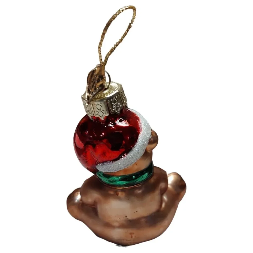 Santa Teddy Bear Drummer Ornament Hand Blown Glass Thomas Pacconi Classics 2002